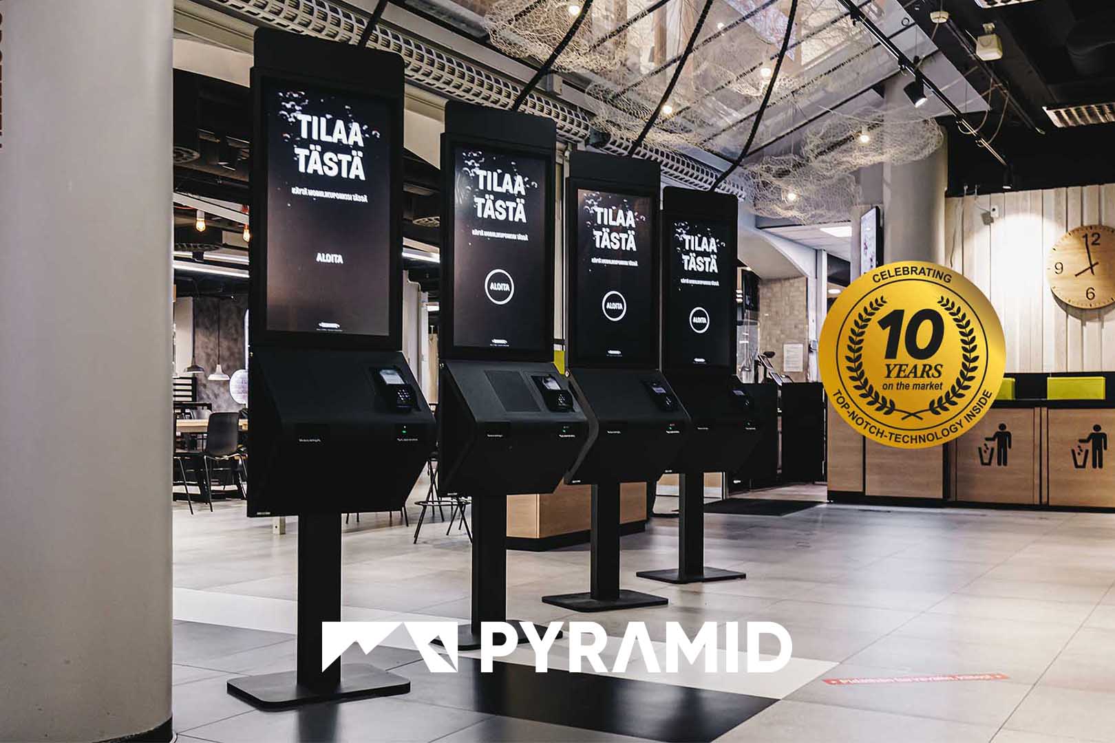 POLYTOUCH PASSPORT self-service terminal from Pyramid Computer a slim 32-inch design